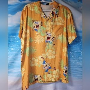 New Unbranded Spongebob Tropical button‎ down shirt Mens Medium Sample Piece